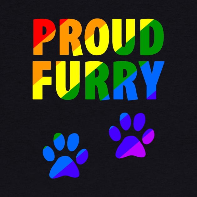 Furry Pride Proud Month Rainbow Paw Print Cute by Mellowdellow